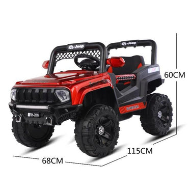 Rechargeable 12V Electric Ride-On Jeep with Leather Seat for Kids